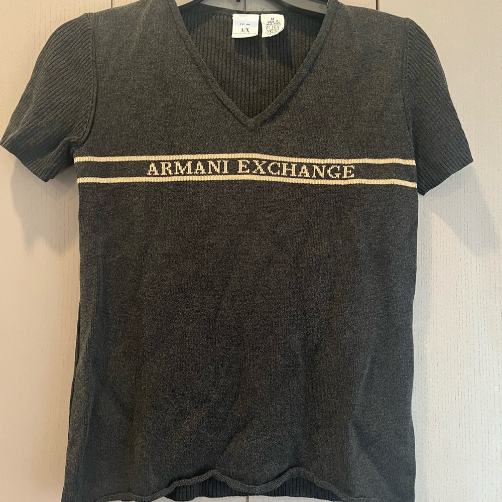Armani Exchange Vintage Short Sleeve Knit Sweater Top